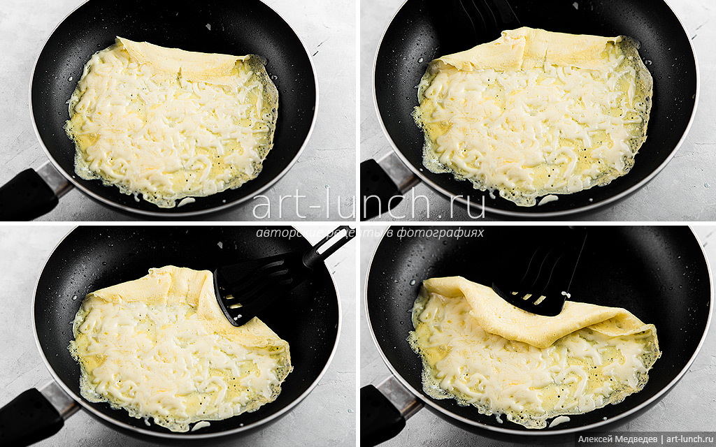 Видео-рецепт омлета с сыром на сковороде