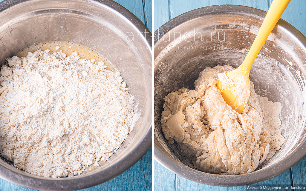 Просеиваем в миску муку