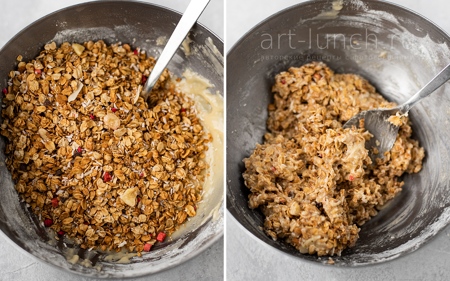 Фото приготовления печенья с гранолой, шаг 6 Добавляем гранолу