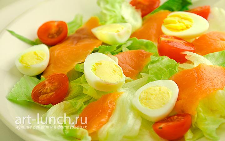 Рыбный салат с яйцом и семгой – пошаговый рецепт приготовления с фото